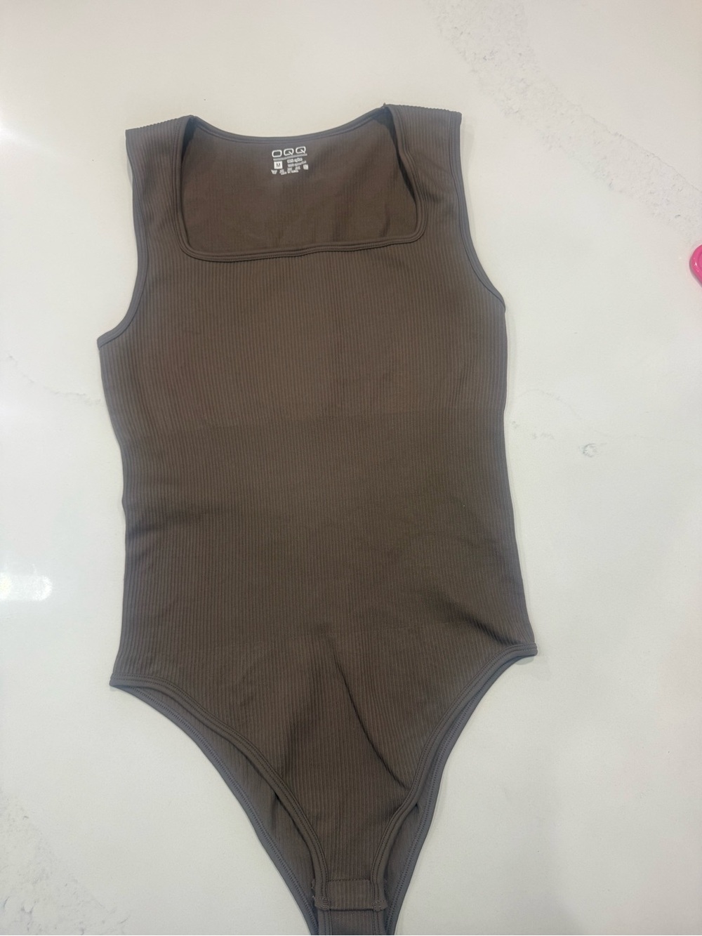 Kids Ribbed One-Piece Bodysuit in Brown